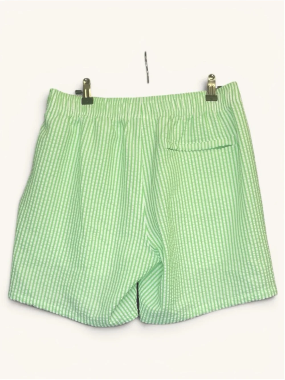 RuggedButts Green Seersucker Swim Shorts Boys M